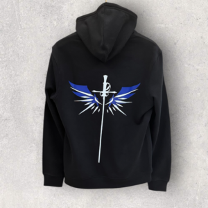 2 Colored Winged Black Hoodie